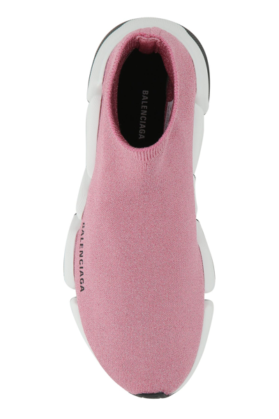 Shop Balenciaga Pink Stretch Nylon Speed 2.0 Sneakers Nd  Donna 38