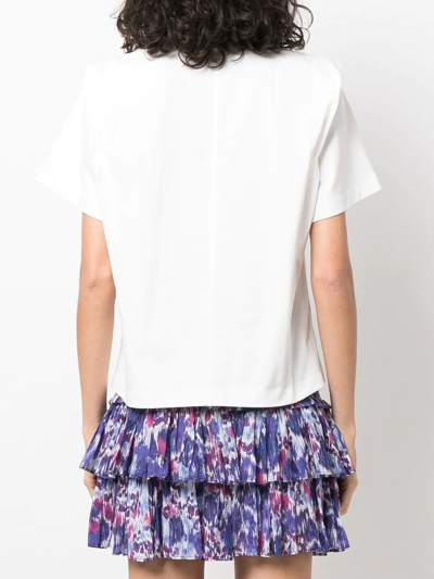 Shop Isabel Marant Zelitos Pleat-detail T-shirt In White
