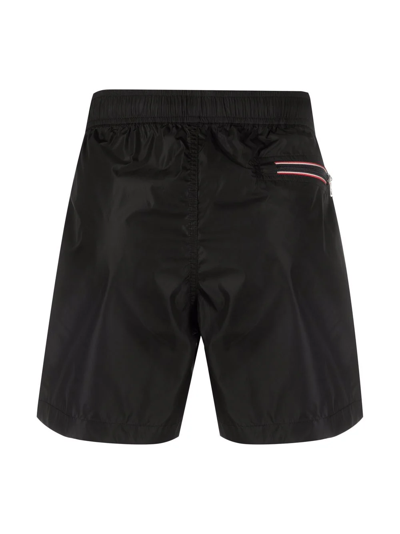 Shop Moncler Logo-patch Swim Shorts In Black