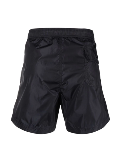 Shop Moncler Logo-patch Swim Shorts In Blue