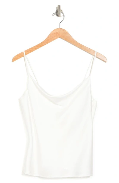 Shop Renee C Satin Cowl Neck Camisole In Ivory