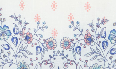 Renee C Boho Print 3/4 Sleeve Blouse In Ivory