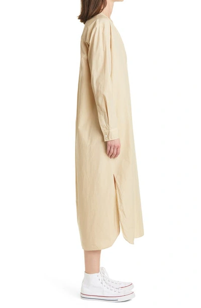 Shop Nili Lotan Raven Long Sleeve Midi Dress In Sand