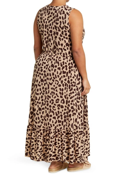 Shop By Design Alba Deep V Maxi Dress In Chocolate Cheetah