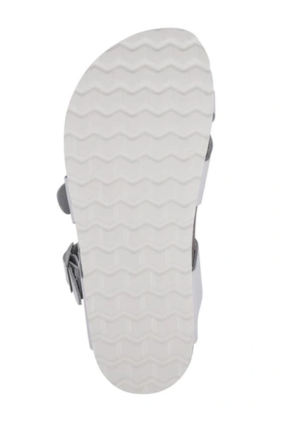 Shop White Mountain Gracie Double Buckle Sandal In White/lea W/ White Outsole