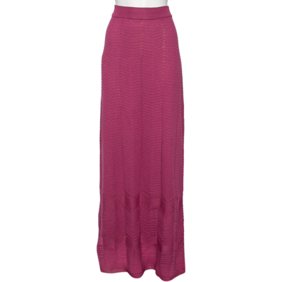 Pre-owned M Missoni Purple Knit Maxi Skirt M