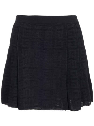 Shop Givenchy 4g Pleated Mini Skirt In Black