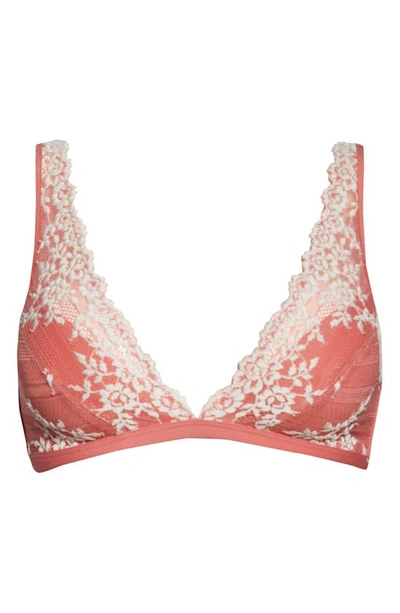 Shop Wacoal Embrace Lace Wire Free Bralette In Faded Rose/white Sand