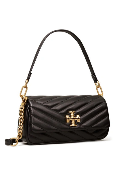 Tory Burch Kira Chevron Small Leather Shoulder Bag In Black