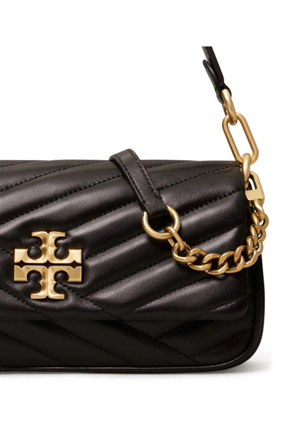 Tory Burch Kira Chevron Small Leather Shoulder Bag In Black