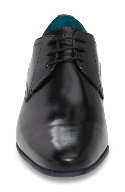 Shop Ted Baker Bhartli Plain Toe Derby In Black Leather