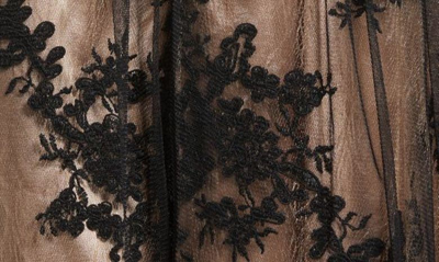 Lulus Utter Elegance Embroidered Sleeveless Lace Gown In Black