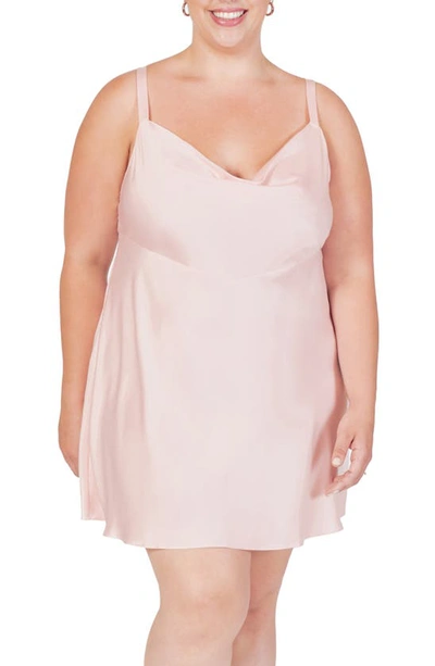 Shop Rya Collection Heavenly Satin Chemise In Petal Pink