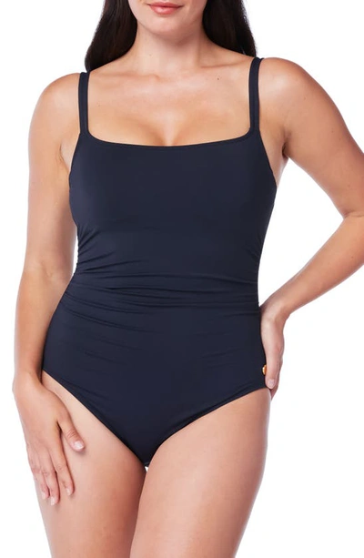 Bleu Rod Beattie Bleu Rod By Beattie Walk The Line Underwire One-piece Swimsuit Women's Swimsuit In Black