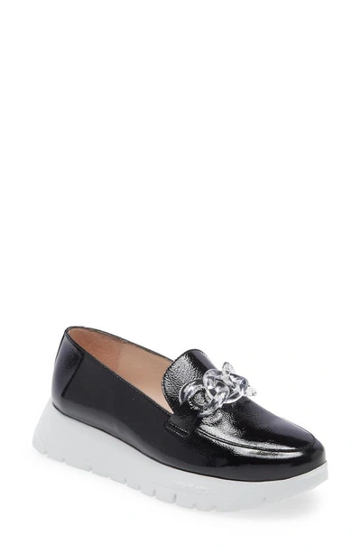 Shop Wonders A-2405 Platform Loafer In Black Patent Leather