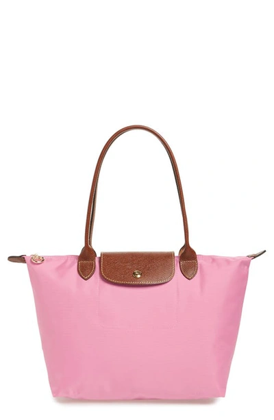 Shop Longchamp Small Le Pliage Nylon Shoulder Tote In Light Pink