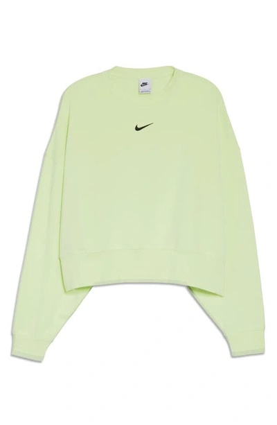 Shop Nike Sportswear Essential Oversize Sweatshirt In Lime Ice/ Black