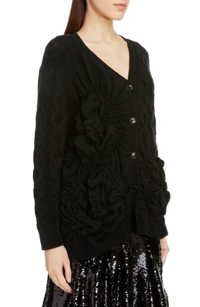 Shop Simone Rocha Oversize Cashmere Blend Cardigan In Black