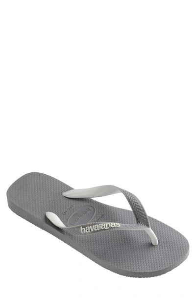 Shop Havaianas 'top Mix' Flip Flop In Steel Grey/ Grey