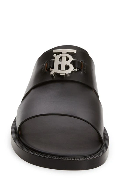 Shop Burberry Kingsgate Slide Sandal In Black