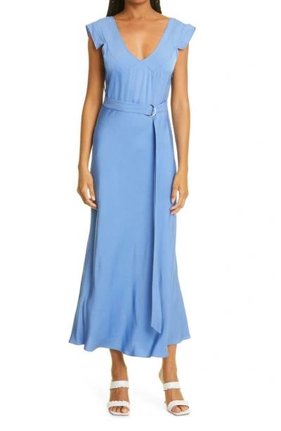 Shop Ted Baker Noemi Belted Bias Cut Dress In Light Blue