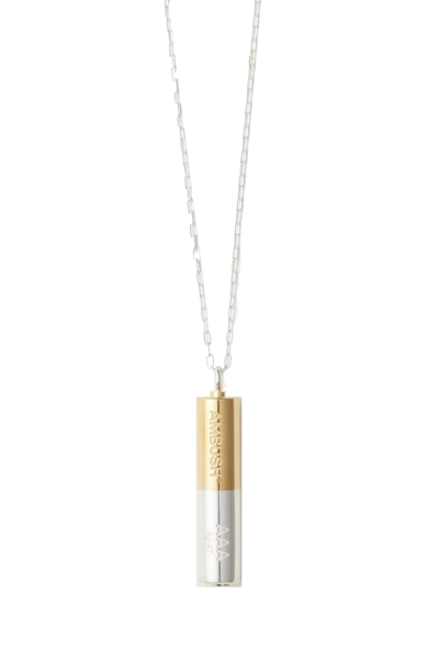 Shop Ambush Battery-charm Necklace In Argento