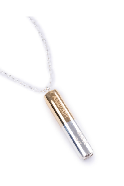 Shop Ambush Battery-charm Necklace In Argento