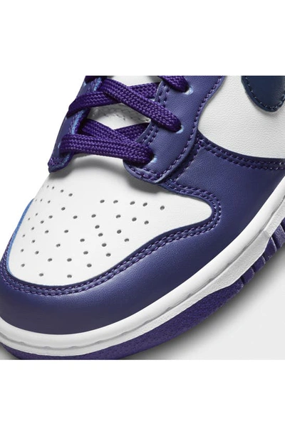 Nike Dunk High Top Sneaker In White/ Navy/ Purple