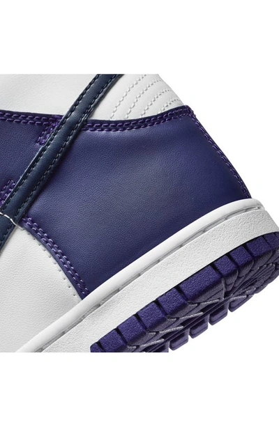 Nike Dunk High Top Sneaker In White/ Navy/ Purple
