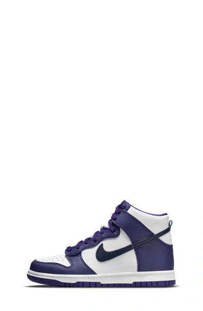 Shop Nike Dunk High Top Sneaker In White/ Navy/ Purple