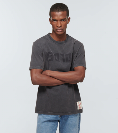 Shop Golden Goose Cotton Jersey T-shirt In Anthracite