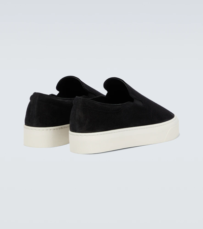 Shop The Row Dean Suede Slip-on Shoes In Black
