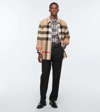 Shop Burberry Checked Cotton Shirt In Parchment Ip Check