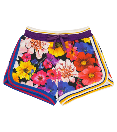 Shop Dolce & Gabbana Floral Cotton Shorts In Giardino Fdo.nero