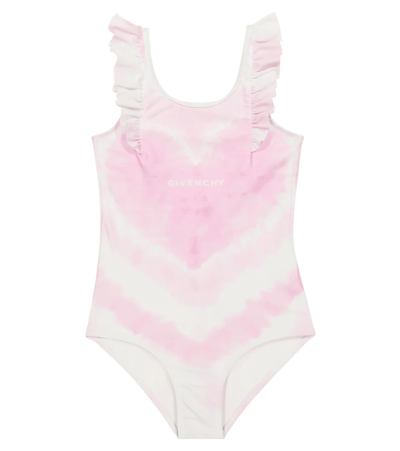 Shop Givenchy Tie-dye Swimsuit In Marshmallow
