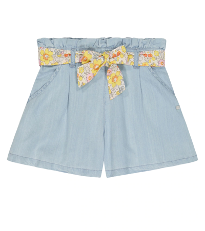 Shop Tartine Et Chocolat Chambray Shorts In Bleach