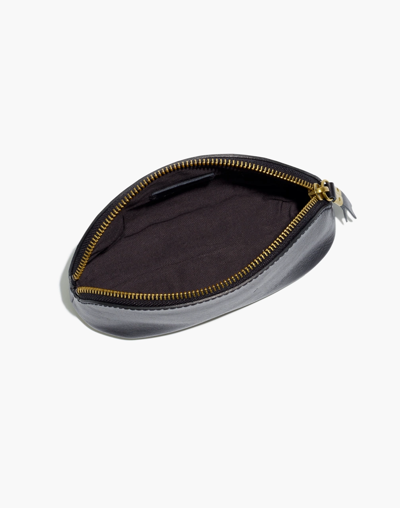 Shop Mw The Leather Makeup Pouch In True Black