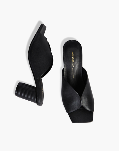 Shop Mw Intentionally Blank Leather Kamika Mules In Black