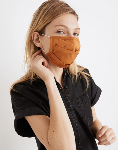 Madewell Three-pack Pleated Adjustable Face Masks In Hol Houndstooth True Black