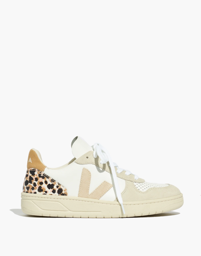 Shop Mw Madewell X Veja&trade; V-10 Sneakers In Animal Print Leather In Extra-white_sable_leopard