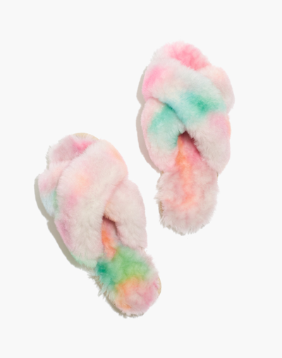 Shop Mw Emu Australia&reg; Shearling Mayberry Tie-dye Slippers In Fairy Floss