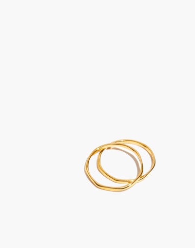 Madewell Delicate Collection Demi-fine Skinny Ring Set In 14k Gold