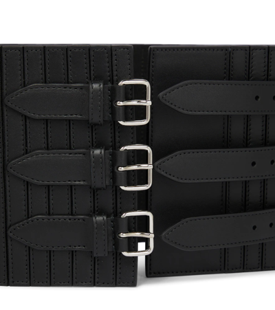 Shop Alaïa Leather Corset Belt In Noir