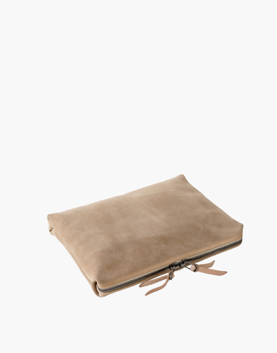 Shop Mw Makr Large Suede Organizer Pouch In Natural
