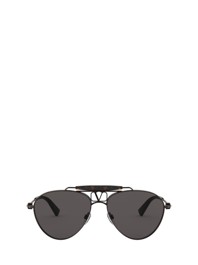 Shop Valentino Eyewear Sunglasses In Rutenium