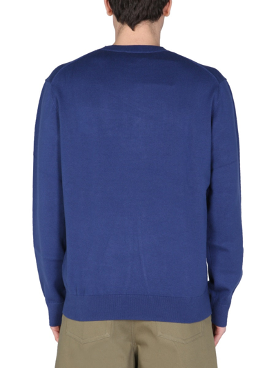 Shop Kenzo Sweater With Embroidered Logo In Blue