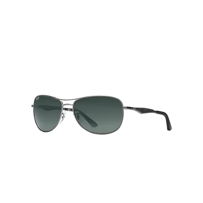 Shop Ray Ban Sunglasses Man Rb3519 - Gunmetal Frame Green Lenses 59-15