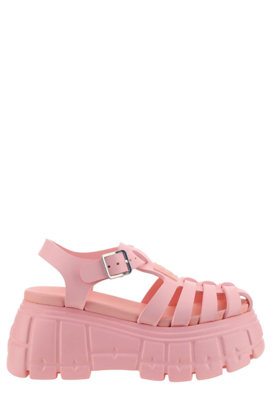 Shop Miu Miu Ankle Strapped Caged Sandals In Pink