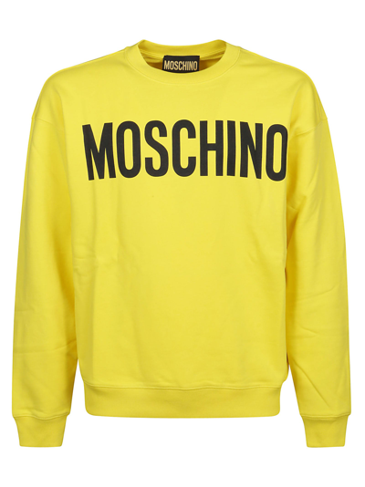 Shop Moschino Logo Printed Crewneck Sweatshirt In Green