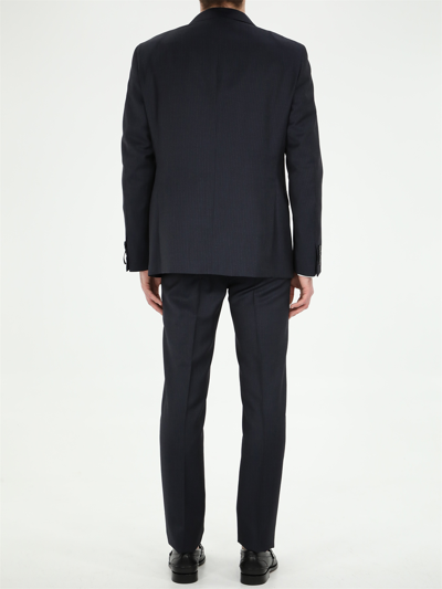 Shop Tonello Blue Wool Pinstripe Suit